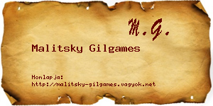 Malitsky Gilgames névjegykártya